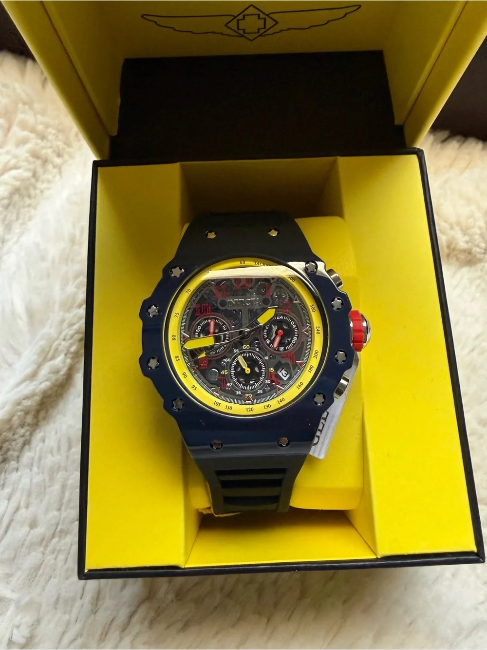 Invicta NIB Racing 43.5mm Silver Dial Men's Quartz Watch